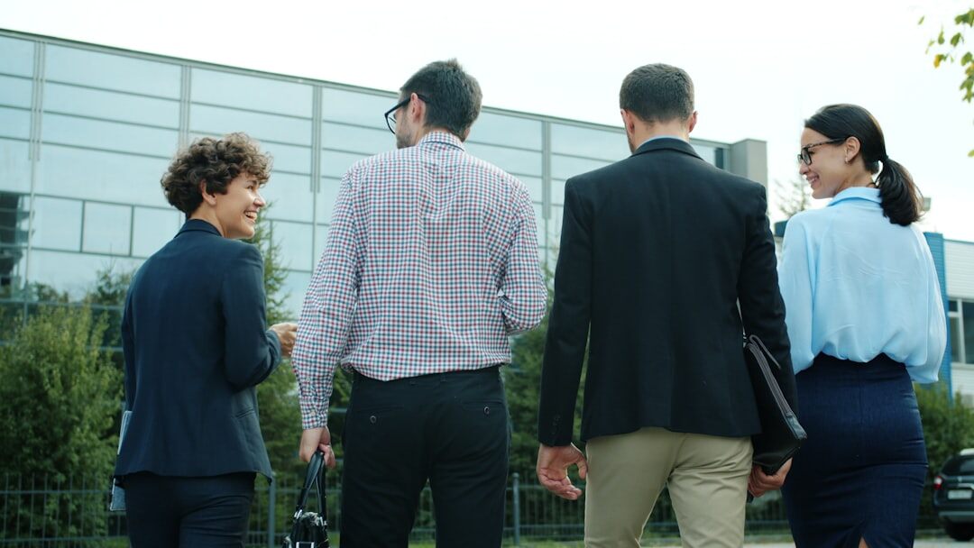 group of successful people networking