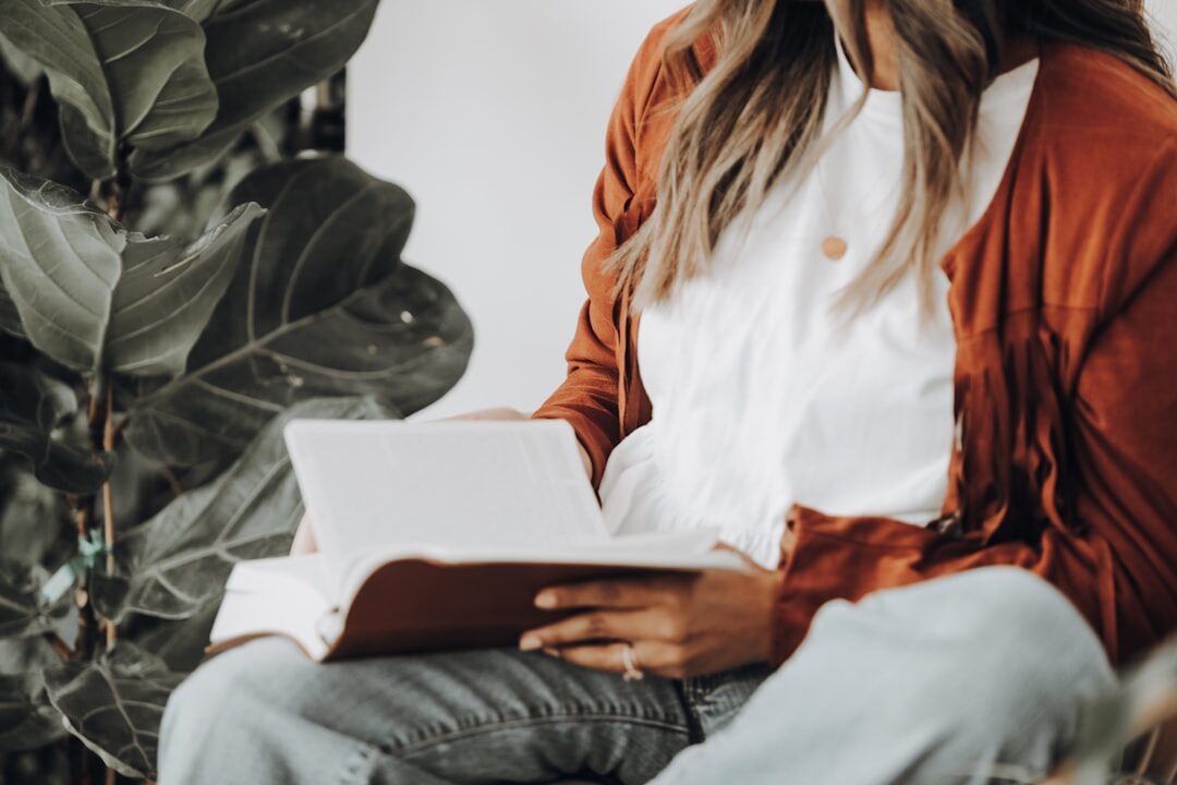 person reading book